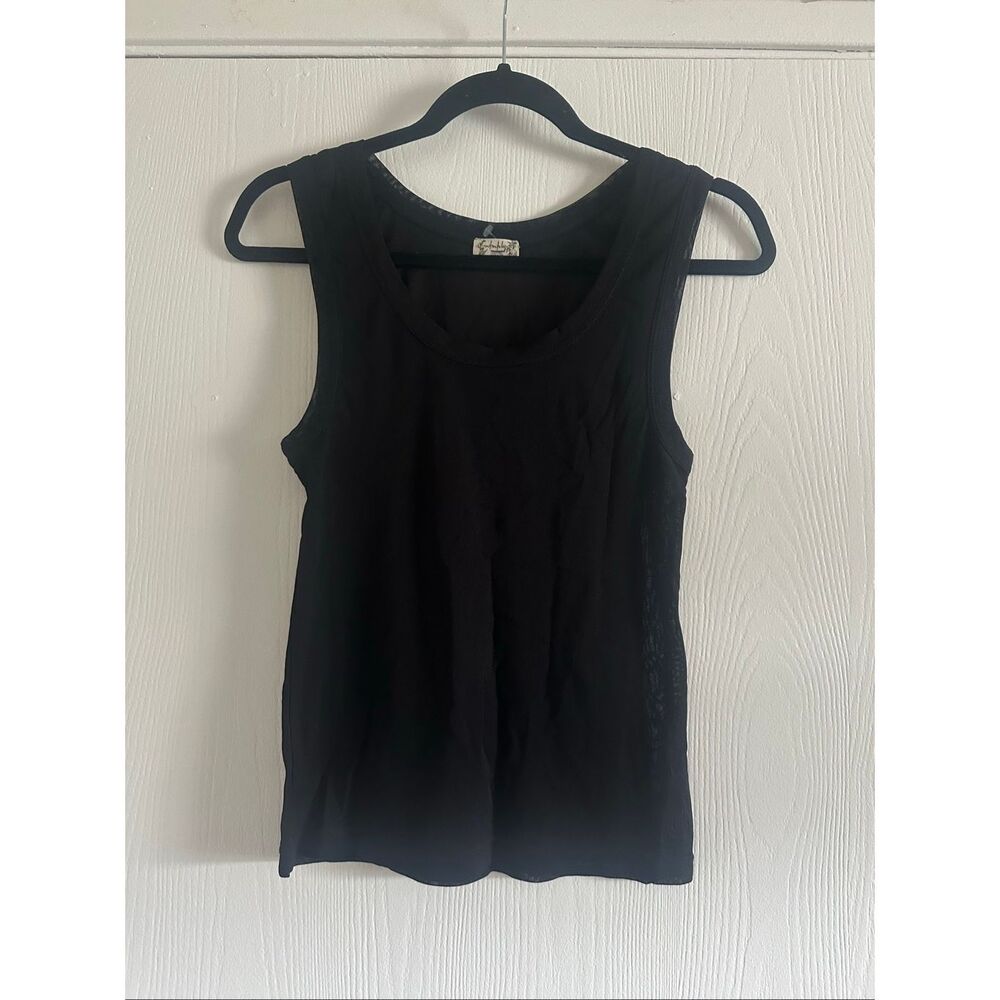 Free People Intimately Black Mesh Tank Top Size Medium